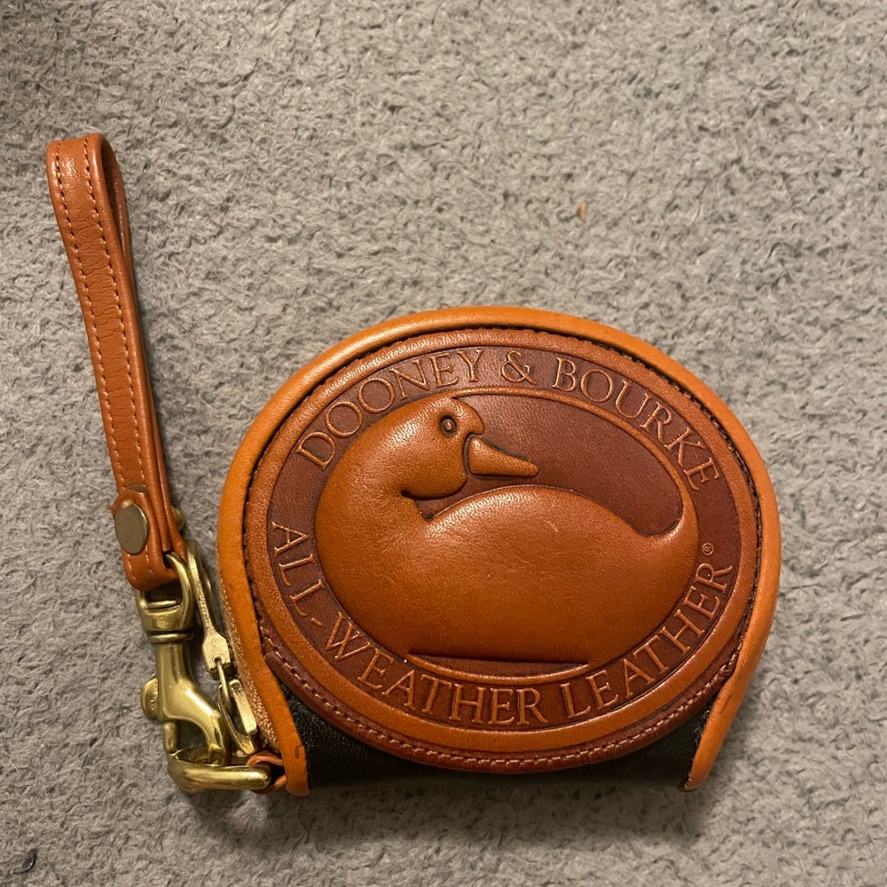 Dooney & Bourke Vintage Big Duck All Weather Leather Coin Purse Wristlet
